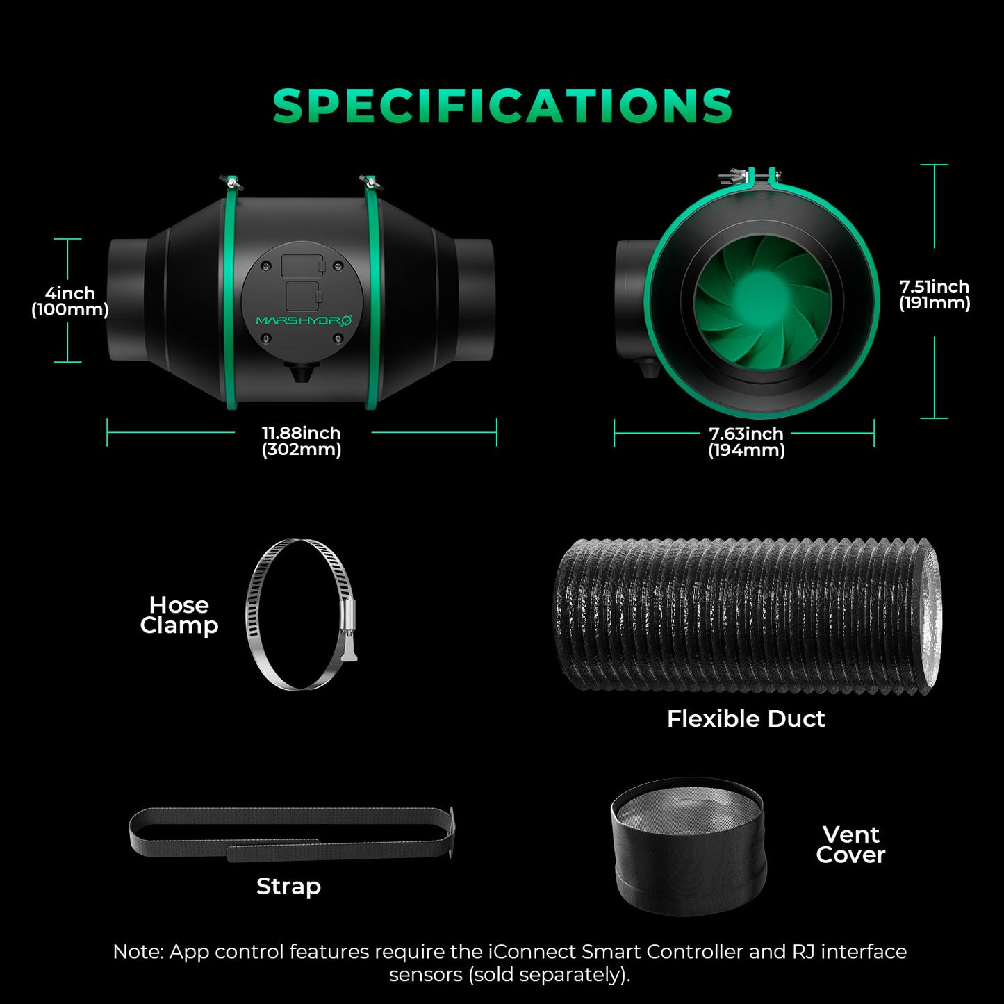 Mars Hydro SP3000 Complete Grow Tent Kit – 300W LED + 120×60×180 cm Tent + iFresh Ventilatiesysteem