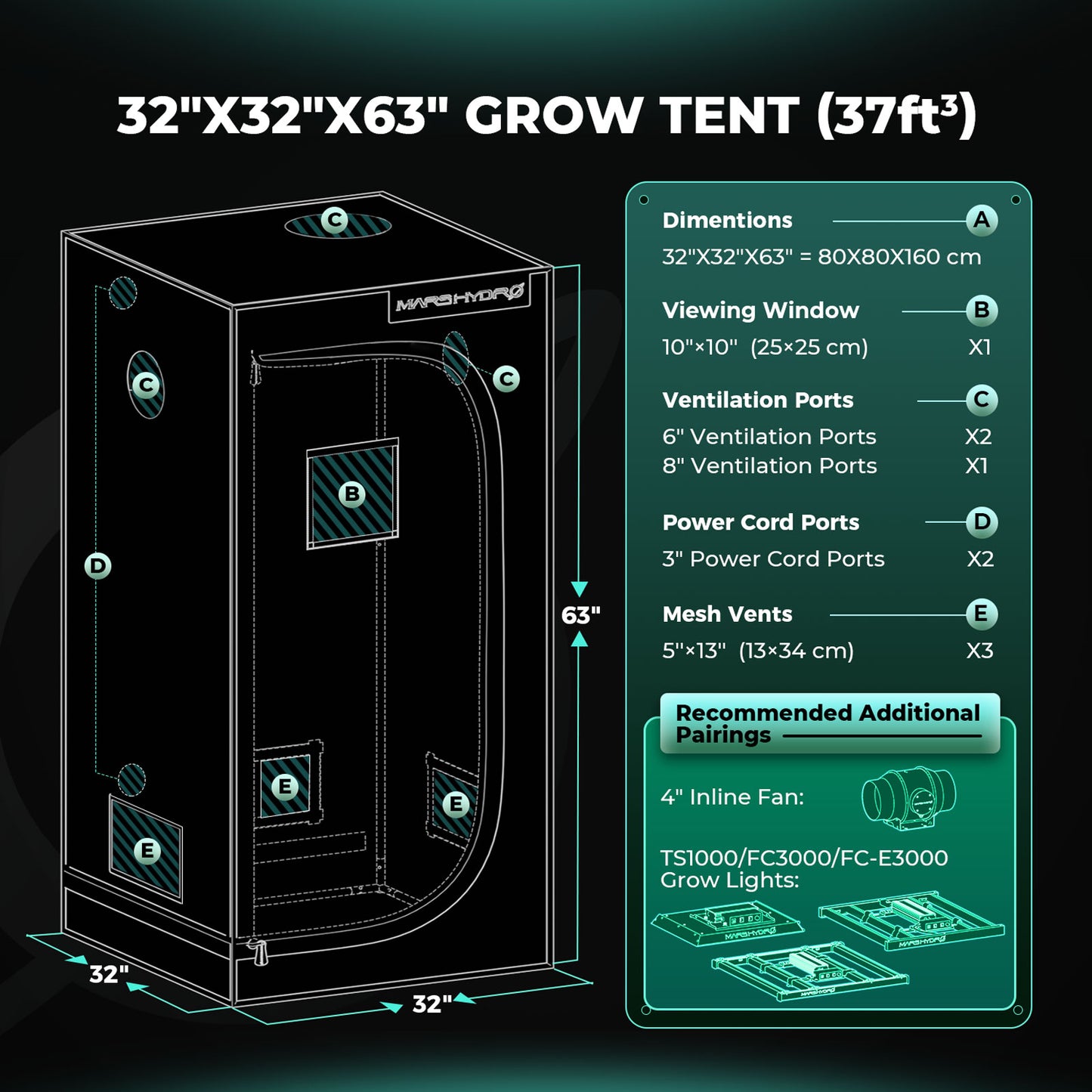 Mars Hydro Growers Kit FC 1500 EVO Full Grow 80x80x160cm met Speed Controller