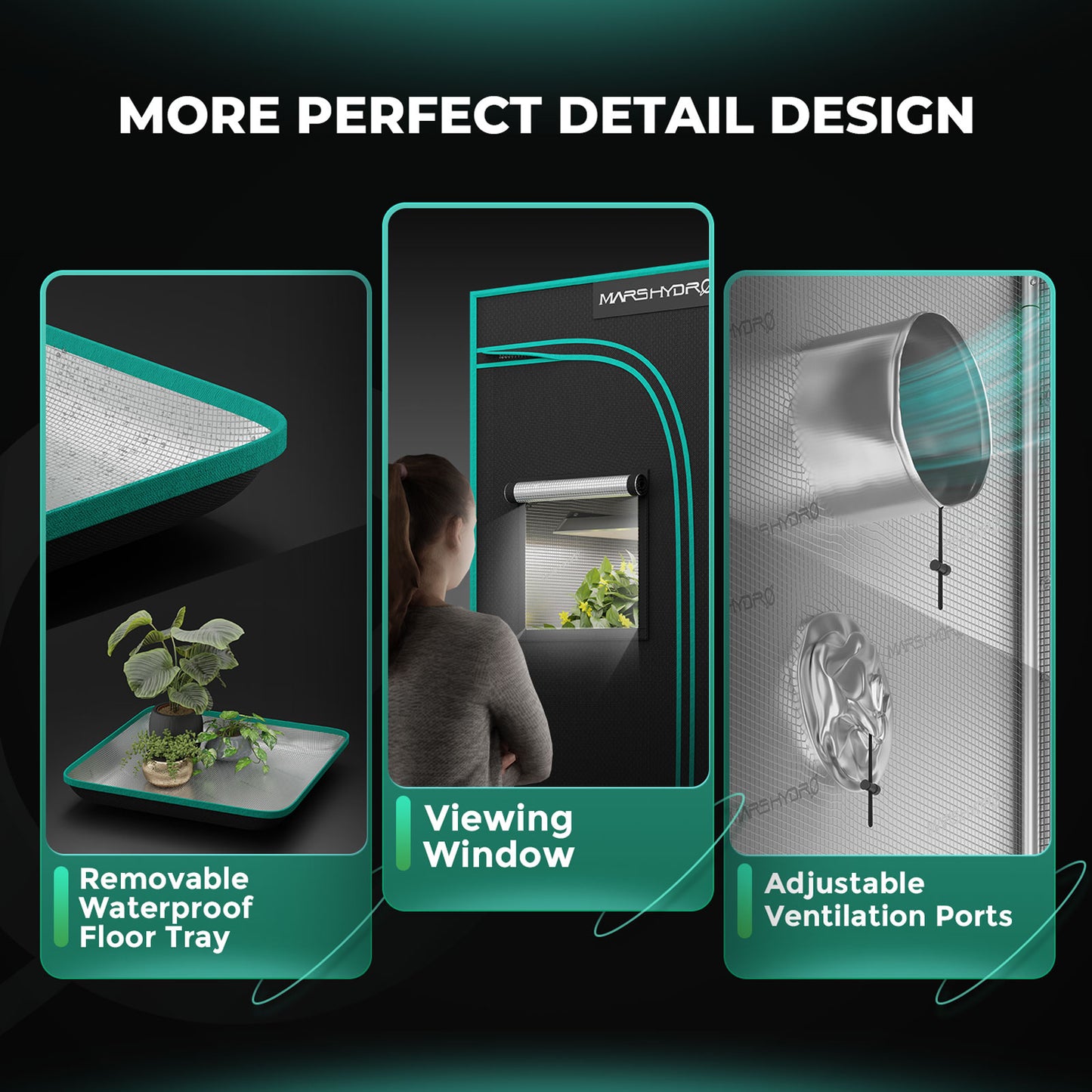 Mars Hydro 120x60x180 Grow Tent design