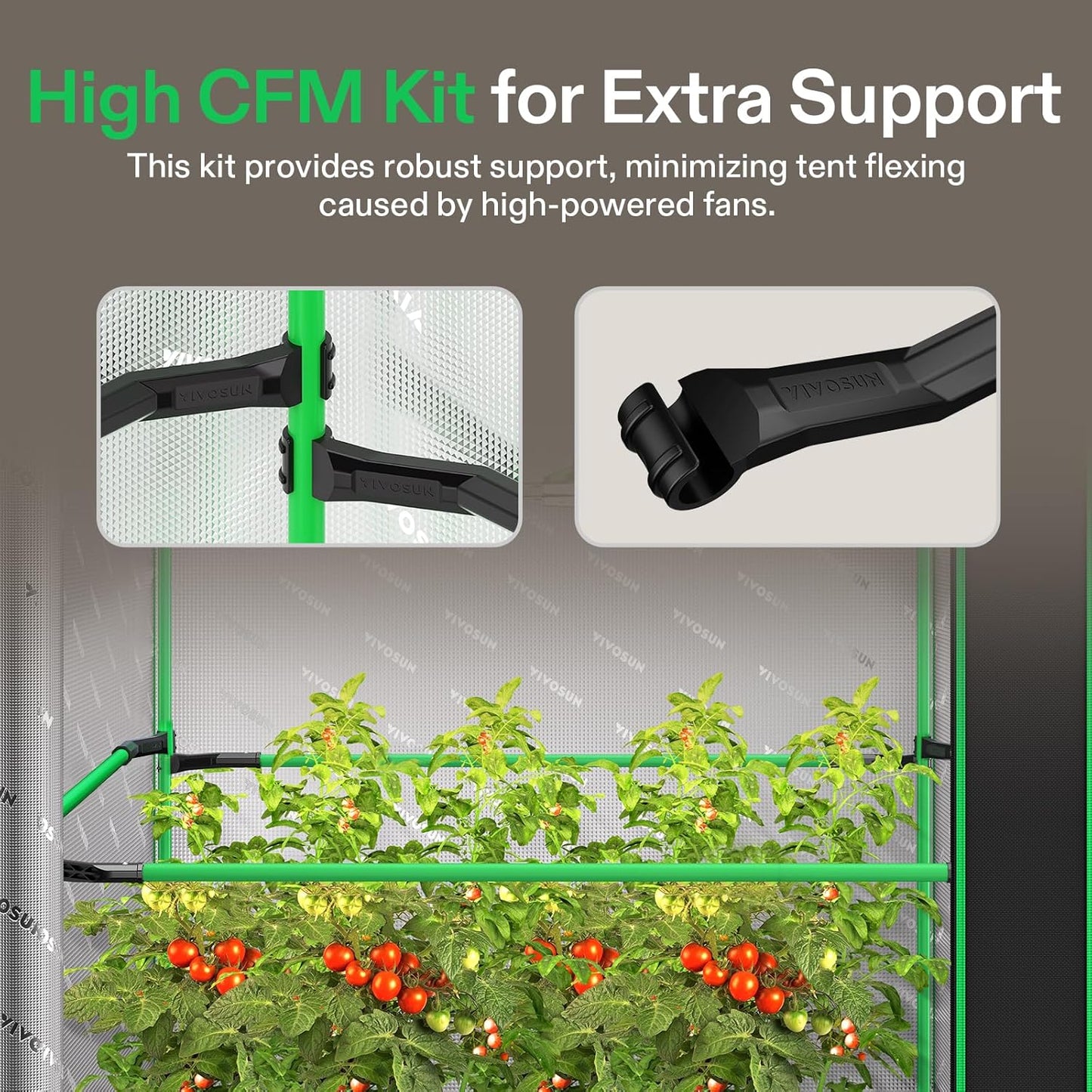 VIVOSUN P448 PRO Growzelt 120 cm x 120 cm x 200 cm