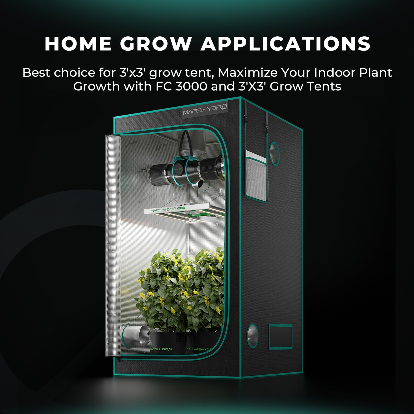 Mars Hydro FC 3000 EVO 2.85µmol/J Dimbaar Full Spectrum applications