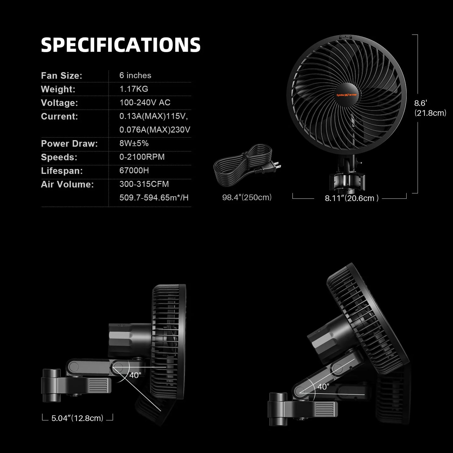 Spider Farmer G8600 Geautomatiseerde Complete Grow Tent Kit – 150×150×200 cm Tent + 800W LED + 6” Ventilatie + Clipfan + GGS App Controller