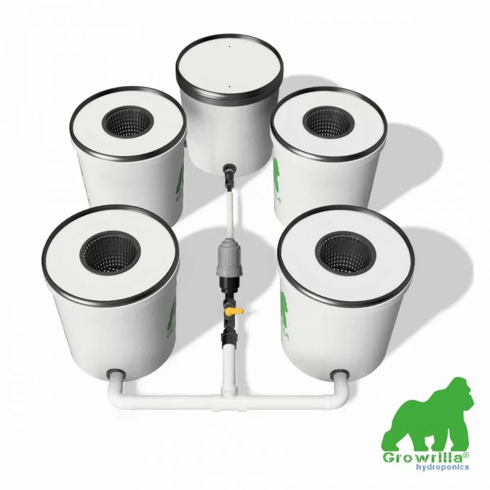Growrilla RDWC Hydroponic Systems 2.0 4 Buckets side