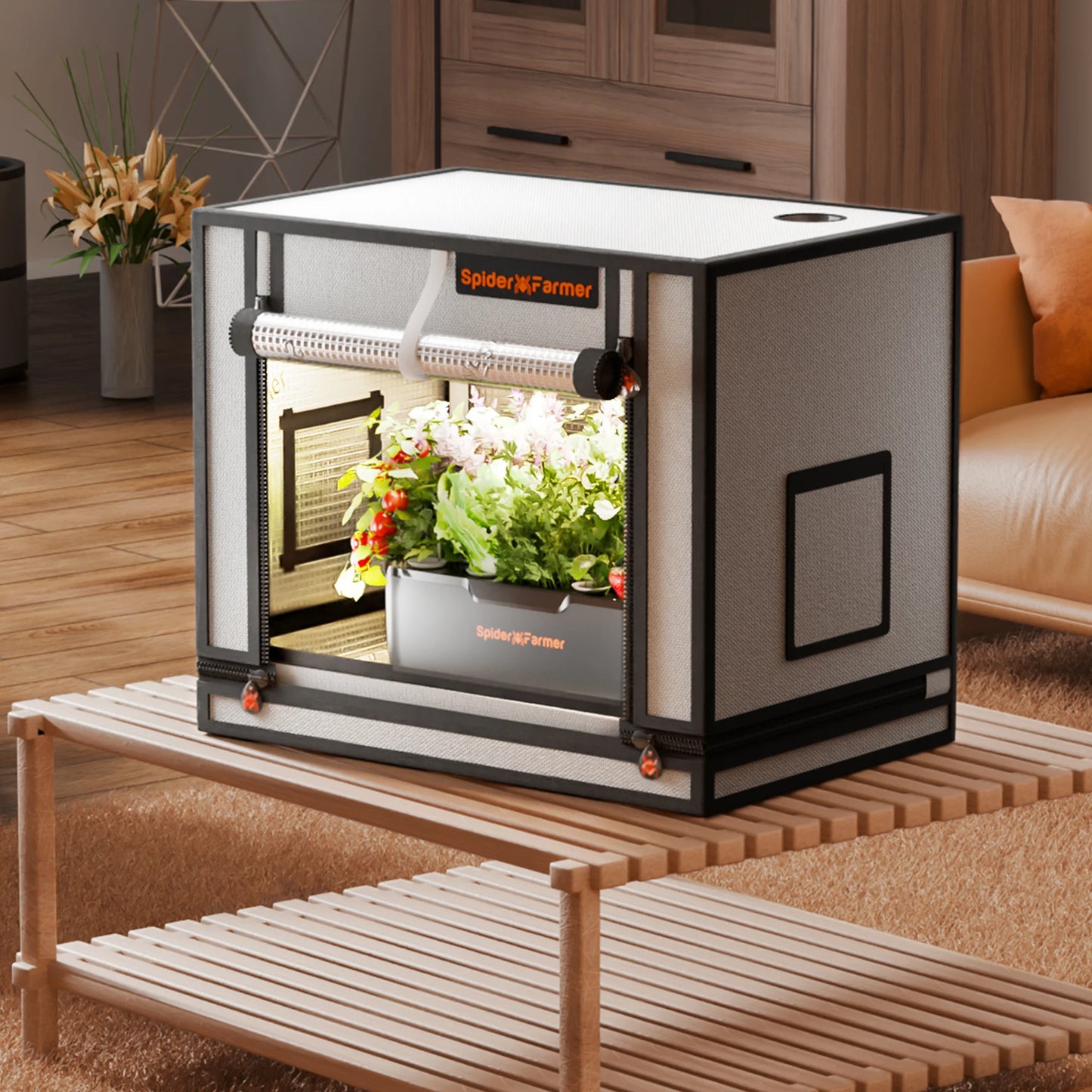 Spider Farmer 60×40×50 cm Indoor Grow Tent – 2000D Reflecterend Kweektentje + SmartG12 Hydrocultuursysteem