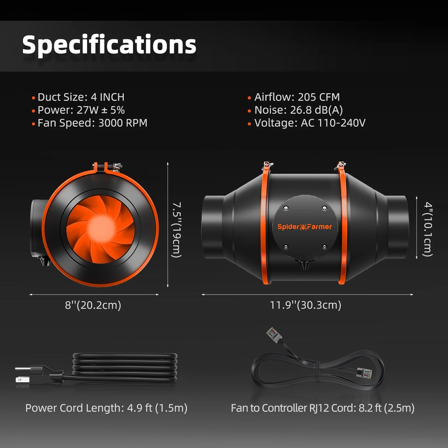 Spider Farmer SE3000 EVO Complete Grow Tent Kit – 90×90×180 cm Tent + 300W Full Spectrum LED + 4” Ventilatiesysteem met GGS Controller