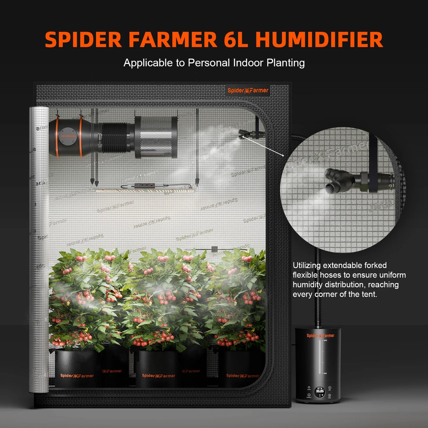 Spider Farmer 6L Koele Mist Luchtbevochtiger voor Planten