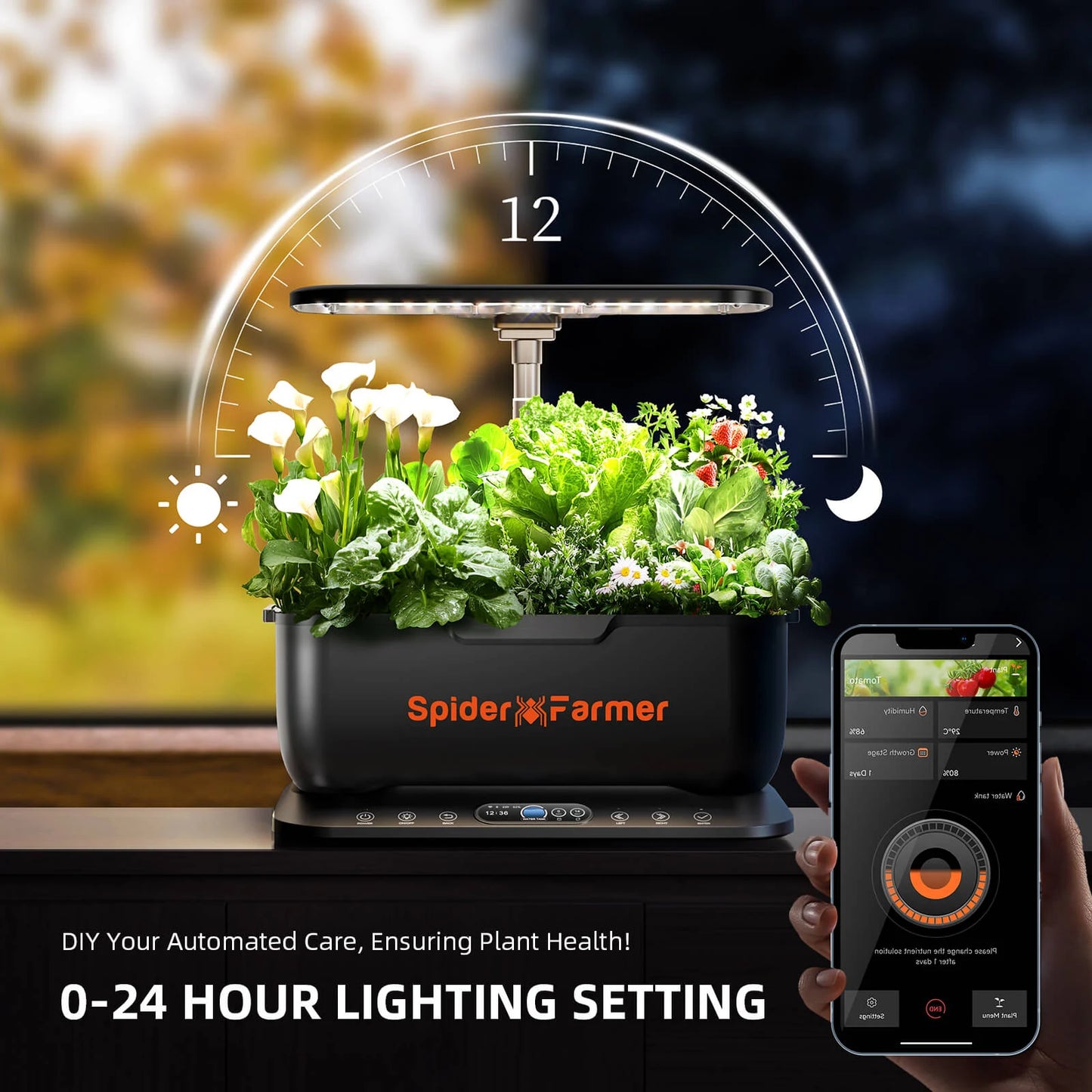 Spider Farmer 60×60×80 cm Indoor Grow Tent – 2000D Oxford Reflecterende Kweektent + SmartG12 Hydrocultuursysteem
