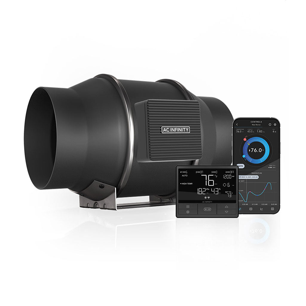 AC Infinity CLOUDLINE T6 – Leiser Inline-Lüfter mit Temperatur- und Feuchtigkeitskontrolle (150 mm)
