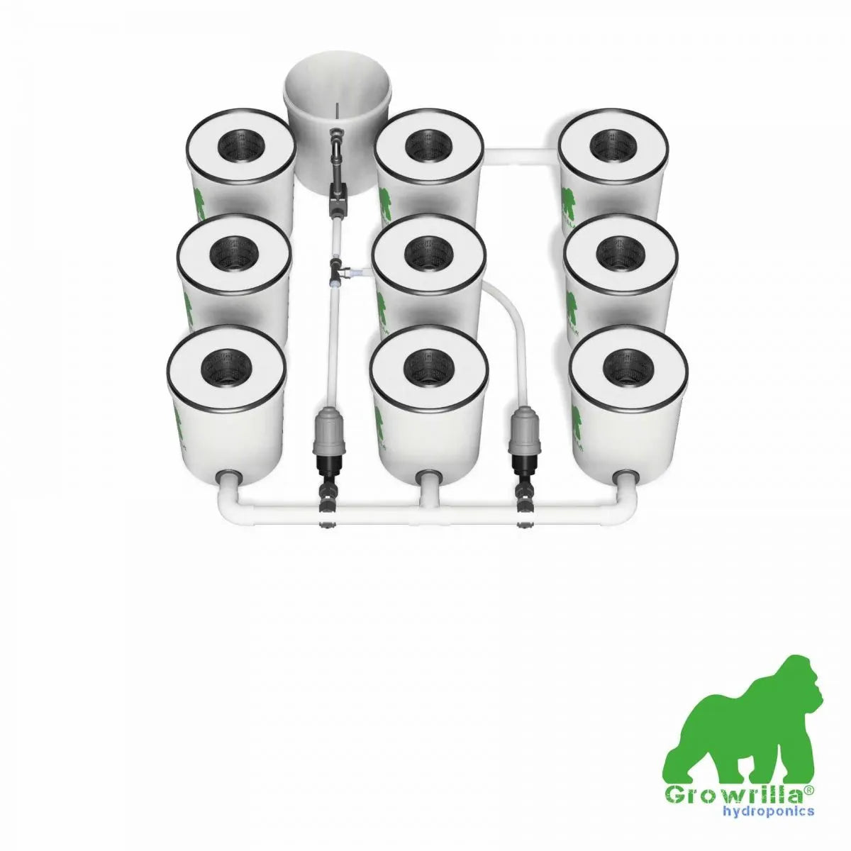 Growrilla RDWC PRO Hydroponic System – 9 Buckets front