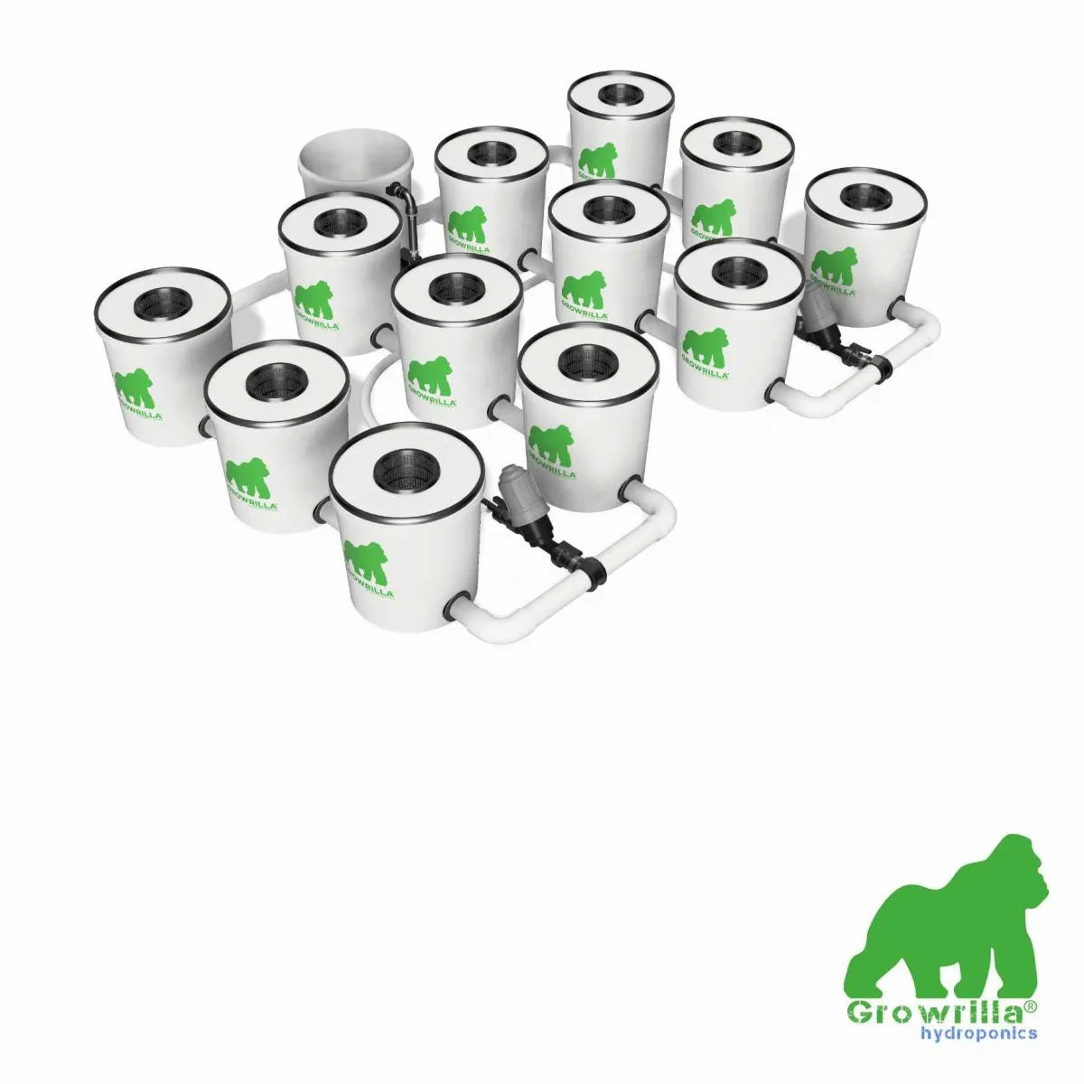 Growrilla RDWC PRO Hydroponic System – 12 Buckets side