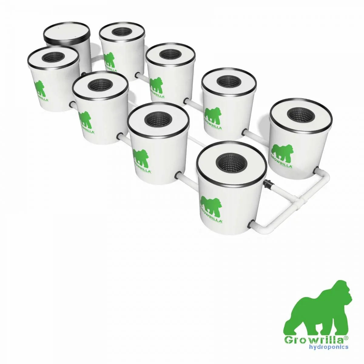 Growrilla RDWC Hydroponic 2.0 Systems 8 Buckets side