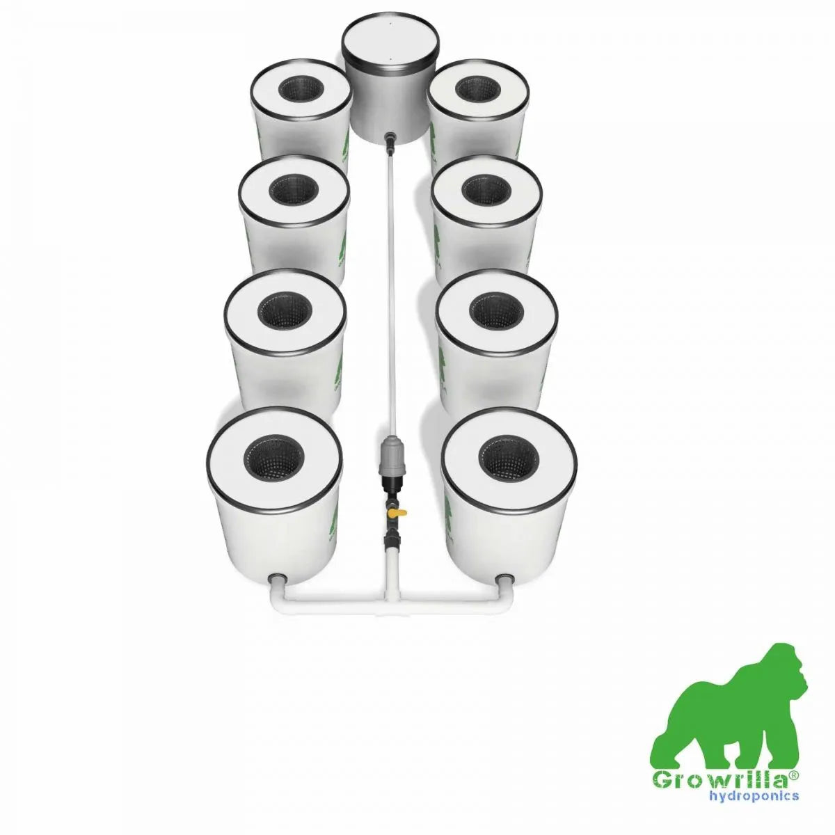 Growrilla RDWC Hydroponic 2.0 Systems 8 Buckets front