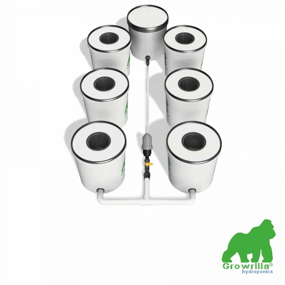 Growrilla RDWC Hydroponic 2.0 Systems 6 Buckets front