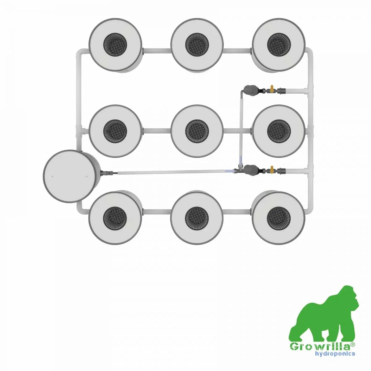 Growrilla RDWC Hydroponic 2.0 System – 9 Buckets top