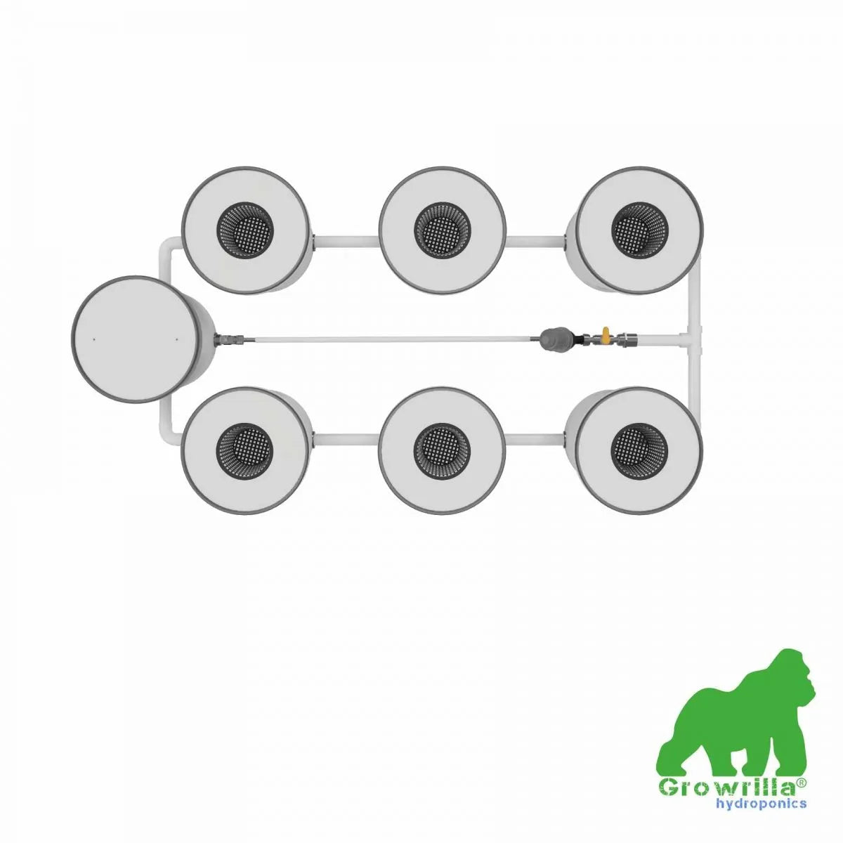 Growrilla RDWC Hydroponic 2.0 Systems 6 Buckets top view