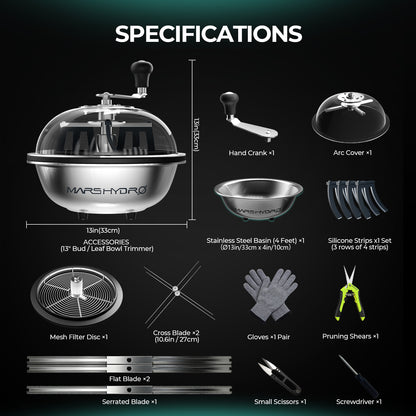 Mars Hydro 13 inch Bowl Trimmer voor efficiënte oogstverwerking | Mars Hydro 13 inch bowl trimmer for efficient harvest processing | Mars Hydro 13 Zoll Bowl-Trimmer für effiziente Ernteverarbeitung