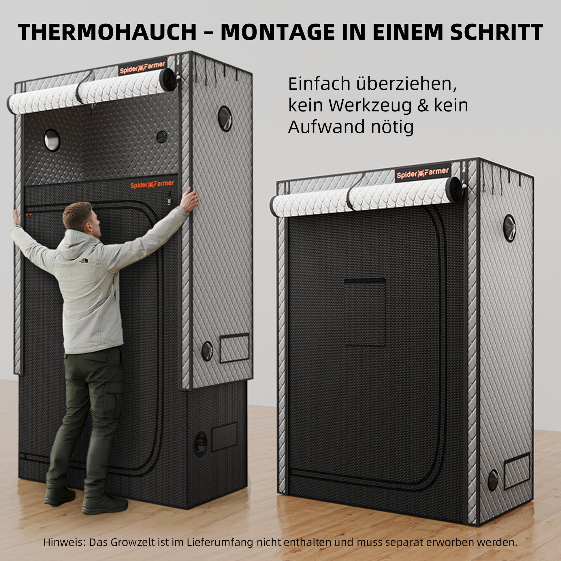 Drie-laagse thermische isolatie voor grow tent | Triple layer grow tent insulation | Dreischichtige Growzelt Isolierung