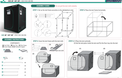 Mars Hydro 150x150x200 Grow Tent assembly