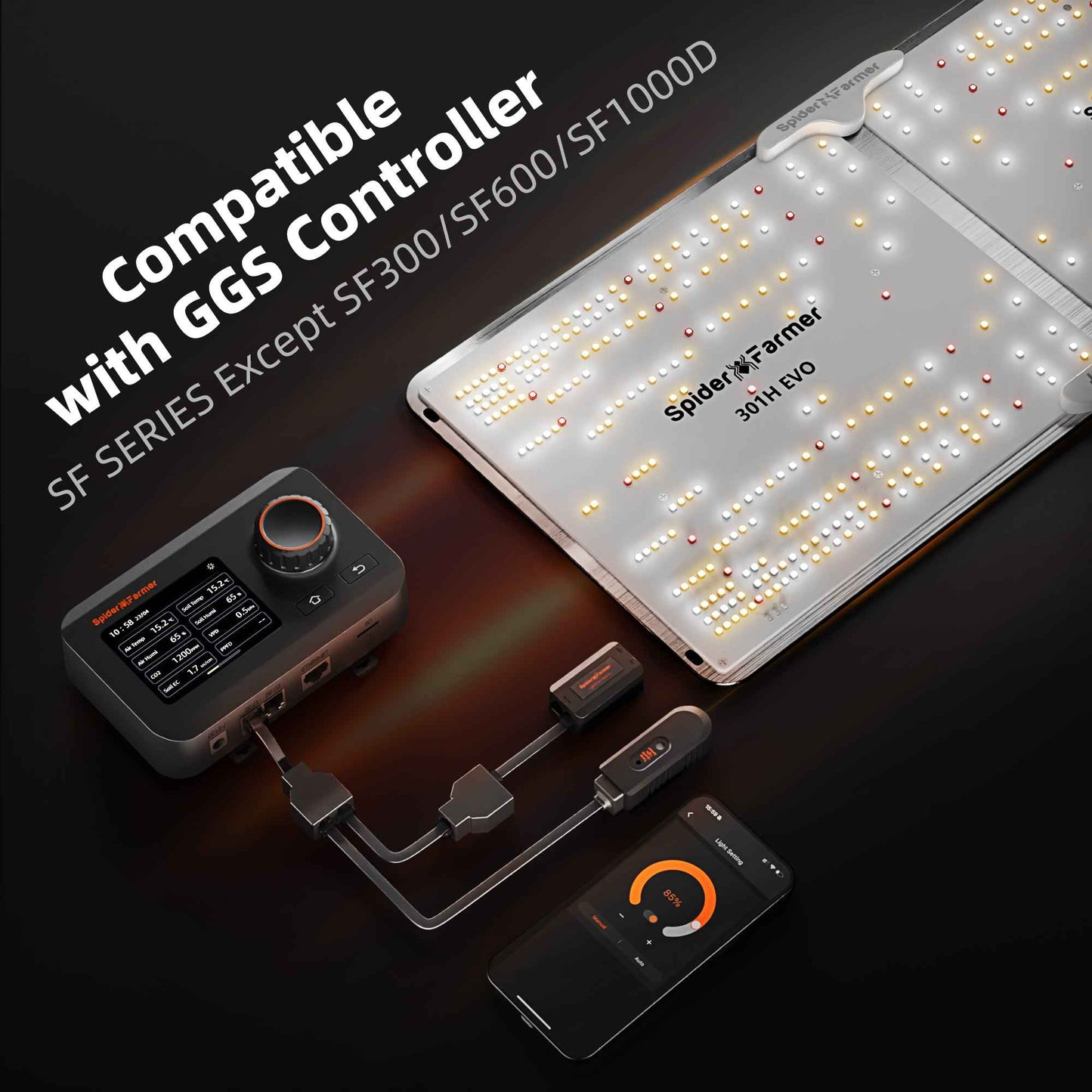 Spider Farmer SF1000 EVO 100W 3.14 µmol/J – Dimbare LED Kweeklamp voor Kweektenten