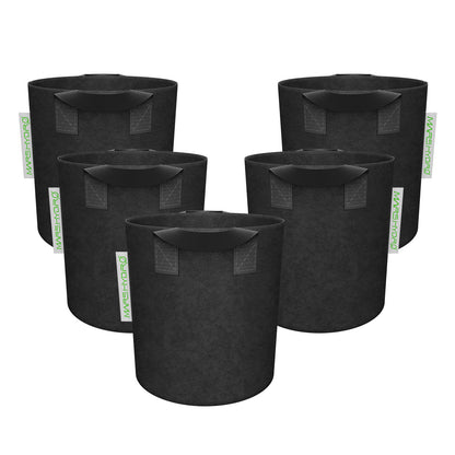 Mars Hydro 5 Gallonen/19 Liter Pflanzbeutel Pflanzenbehälter (5er-Pack)