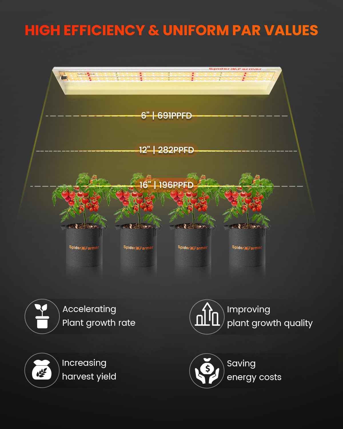 Spider Farmer SF300 33W LED Kweeklamp – 2.3 µmol/J Full Spectrum Voor Zaailingen & Binnenkweek