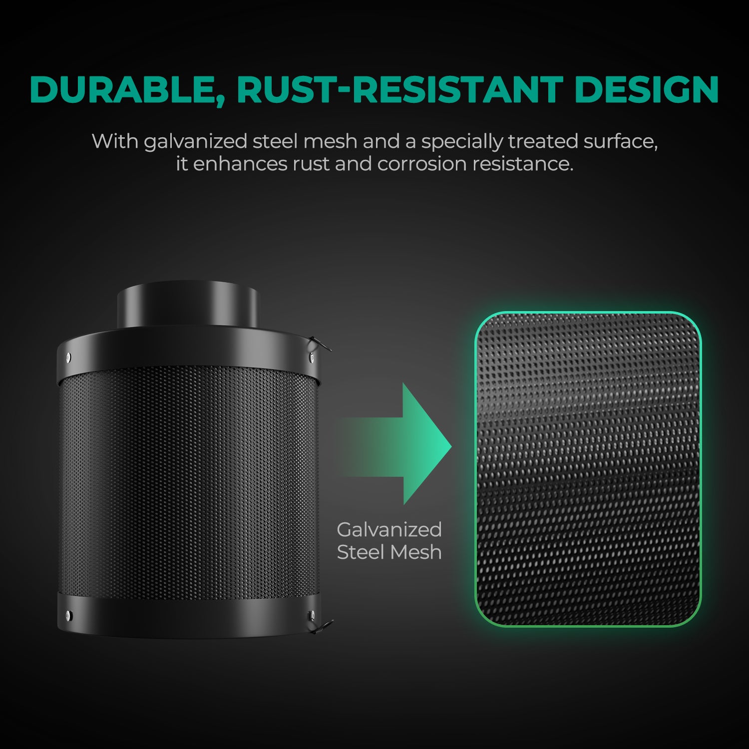 Mars Hydro 6" Carbon Filter Hervulbaar