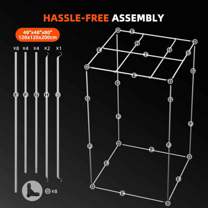 Spider Farmer 120×120×200 cm Kweektent – 1680D Lichtdichte & Hoog Reflecterende Grow Tent