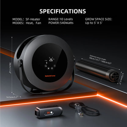 Spider Farmer 540W Raumheizer für den Innenbereich