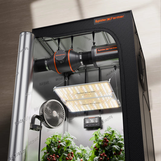 Spider Farmer SF2000PRO EVO Complete Grow Tent Kit – 200W Full Spectrum LED + 90×90×180 cm Tent + 4” Ventilatie + Clipfan &amp; Klimaatregeling