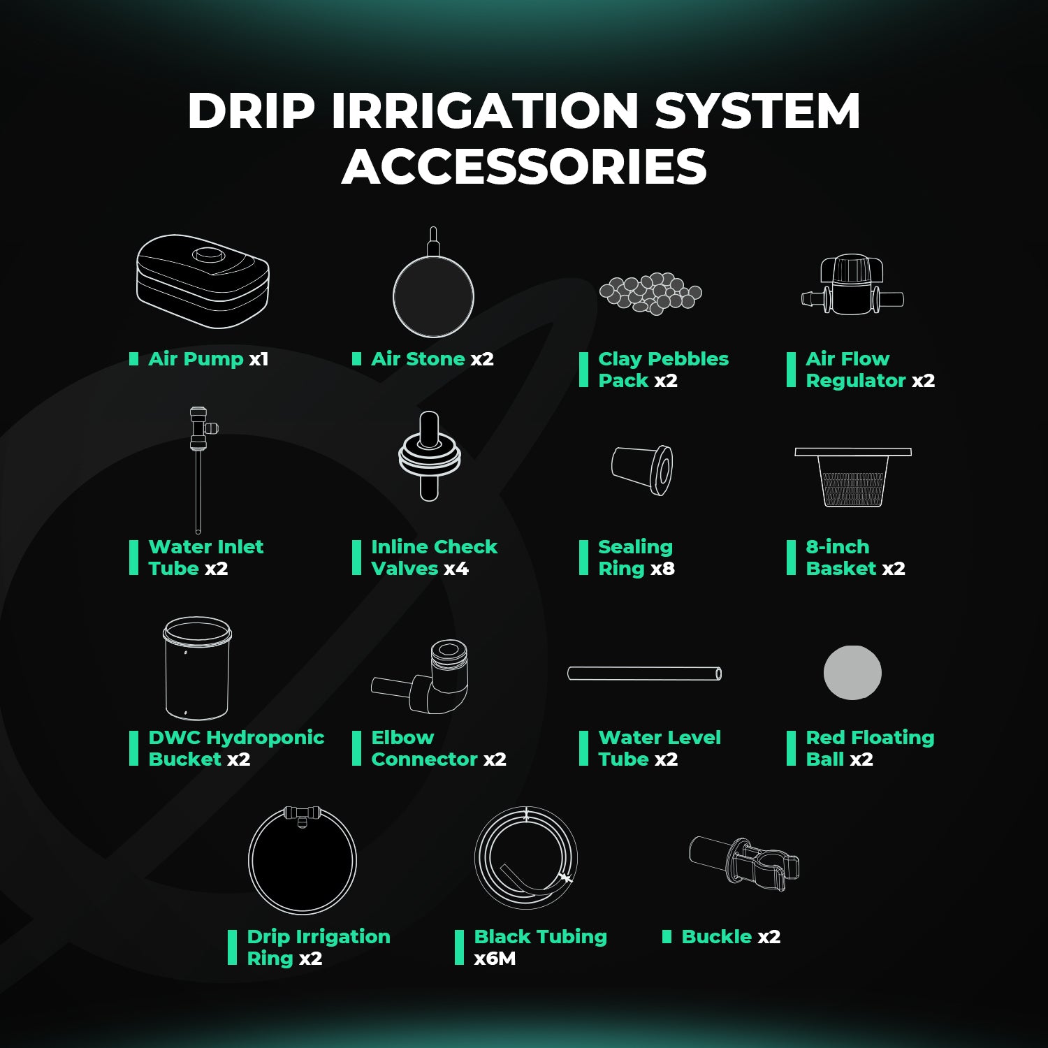 Mars Hydro DWC Systeem 2 Buckets accessoirs