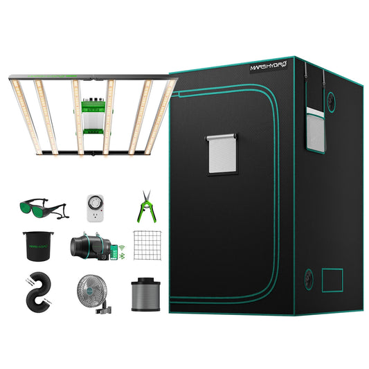 Mars Hydro FC-E4800 Complete Grow Tent Kit – 480W LED + 120 × 120 cm Tent + 6″ Ventilatiesysteem