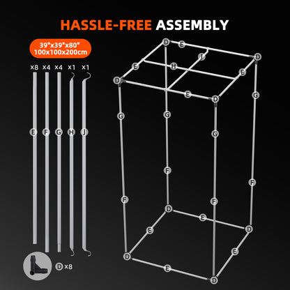 Spider Farmer grow tent voor SE3000 300W LED kweeklamp | Spider Farmer grow tent for SE3000 300W LED grow light | Spider Farmer Growzelt für SE3000 300W LED Pflanzenlampe