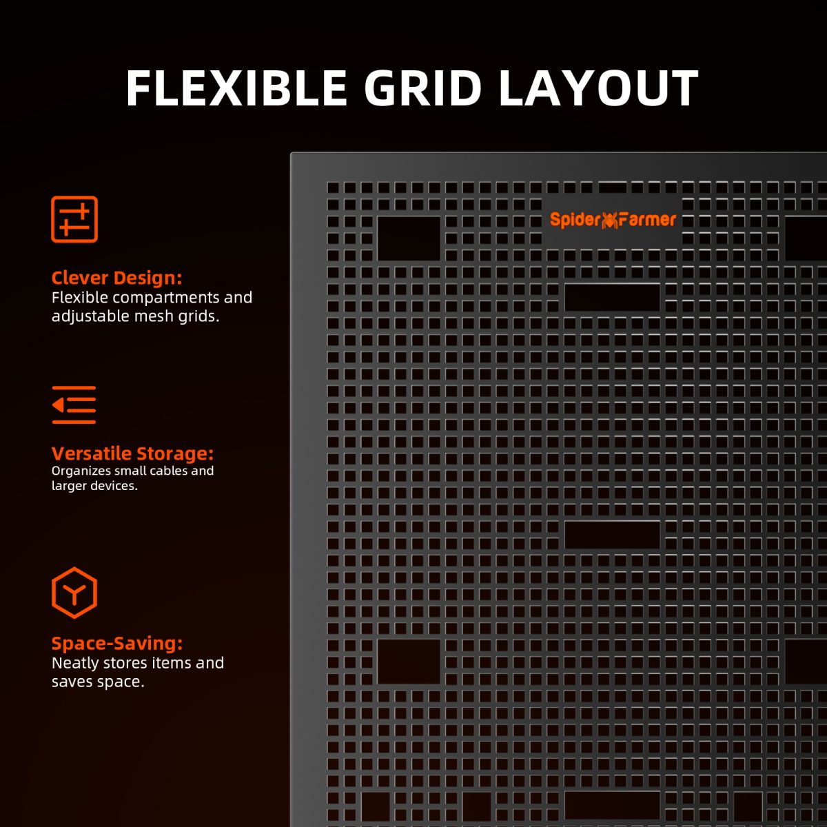gearboard spider farmer stalen plaat – grow tent organizer – Stahlplatte Growbox