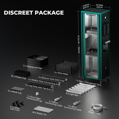 Indoor plant stand met tent – Mars Hydro LED system – Pflanzenständer mit Licht