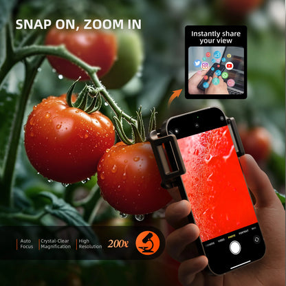 Nano zoom smartphone lens voor gedetailleerde plantfotografie