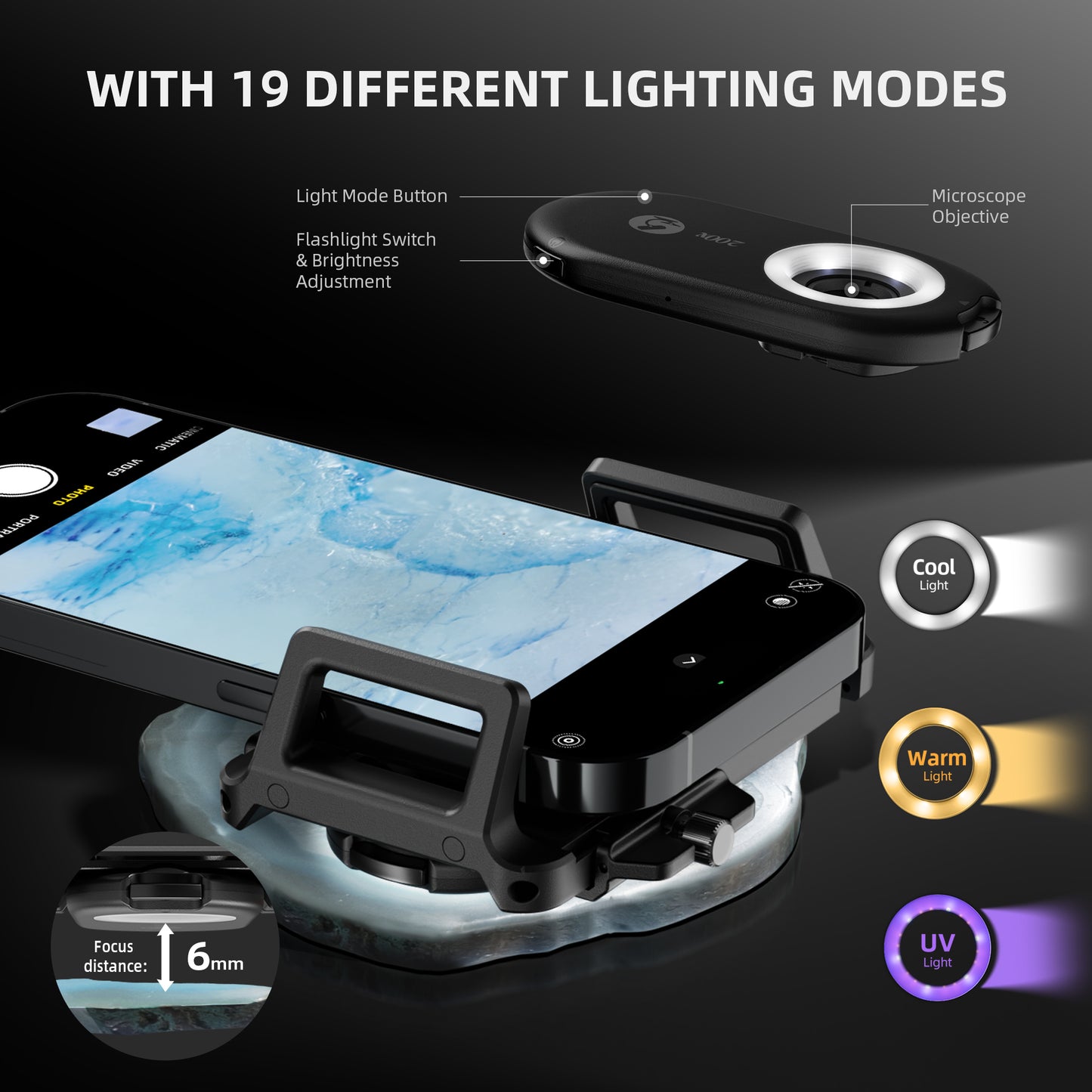 CPL microscoop lens voor trichomen inspectie