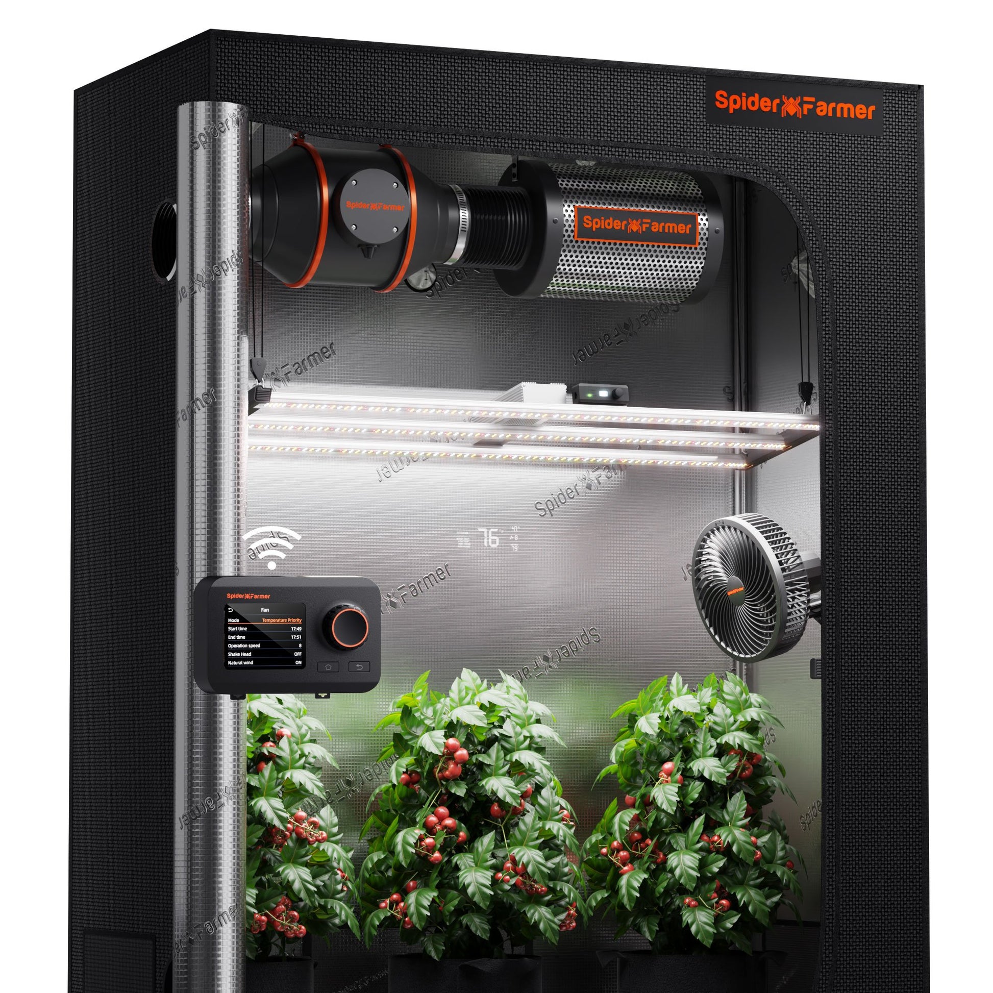 Spider Farmer 70×140×200 complete kweektent set | Indoor grow tent kit 70×140×200 | Komplettes Growzelt Set 70×140×200