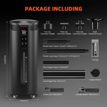 Spider Farmer 16L Ultrasone Koele Mist Luchtbevochtiger 1400ml/u – Slimme RV-Regeling met Externe Sensor voor Grote Kweektenten & Professionele Binnenkweek