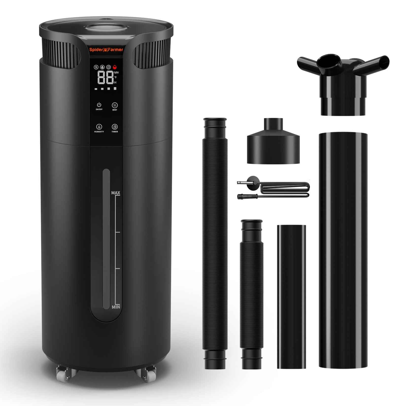 Spider Farmer 16L Ultrasone Koele Mist Luchtbevochtiger 1400ml/u – Slimme RV-Regeling met Externe Sensor voor Grote Kweektenten & Professionele Binnenkweek