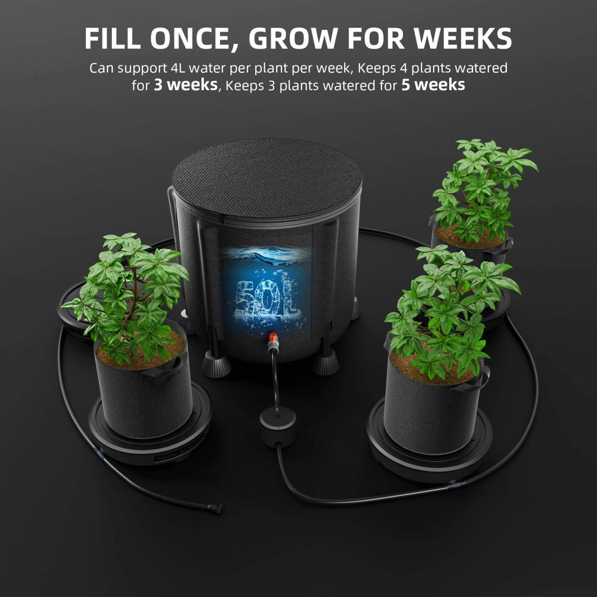 zelfbewateringssysteem 4 planten – spider farmer irrigatie set – Bewässerungsset 4 Pflanzen