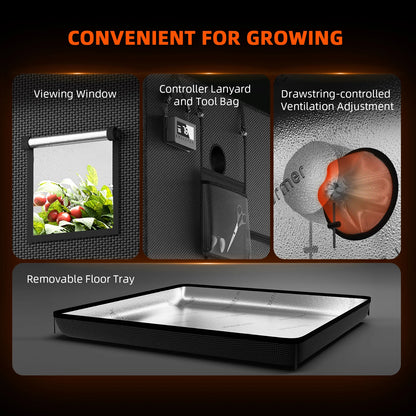 Spider Farmer SE1000W Complete Grow Tent Kit – 150×150×200 cm Tent + 1000W Full Spectrum LED + 6″ Inline Fan met GGS Controller