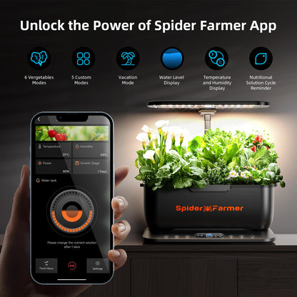 Spider Farmer 60×60×80 cm Indoor Grow Tent – 2000D Oxford Reflecterende Kweektent + SmartG12 Hydrocultuursysteem