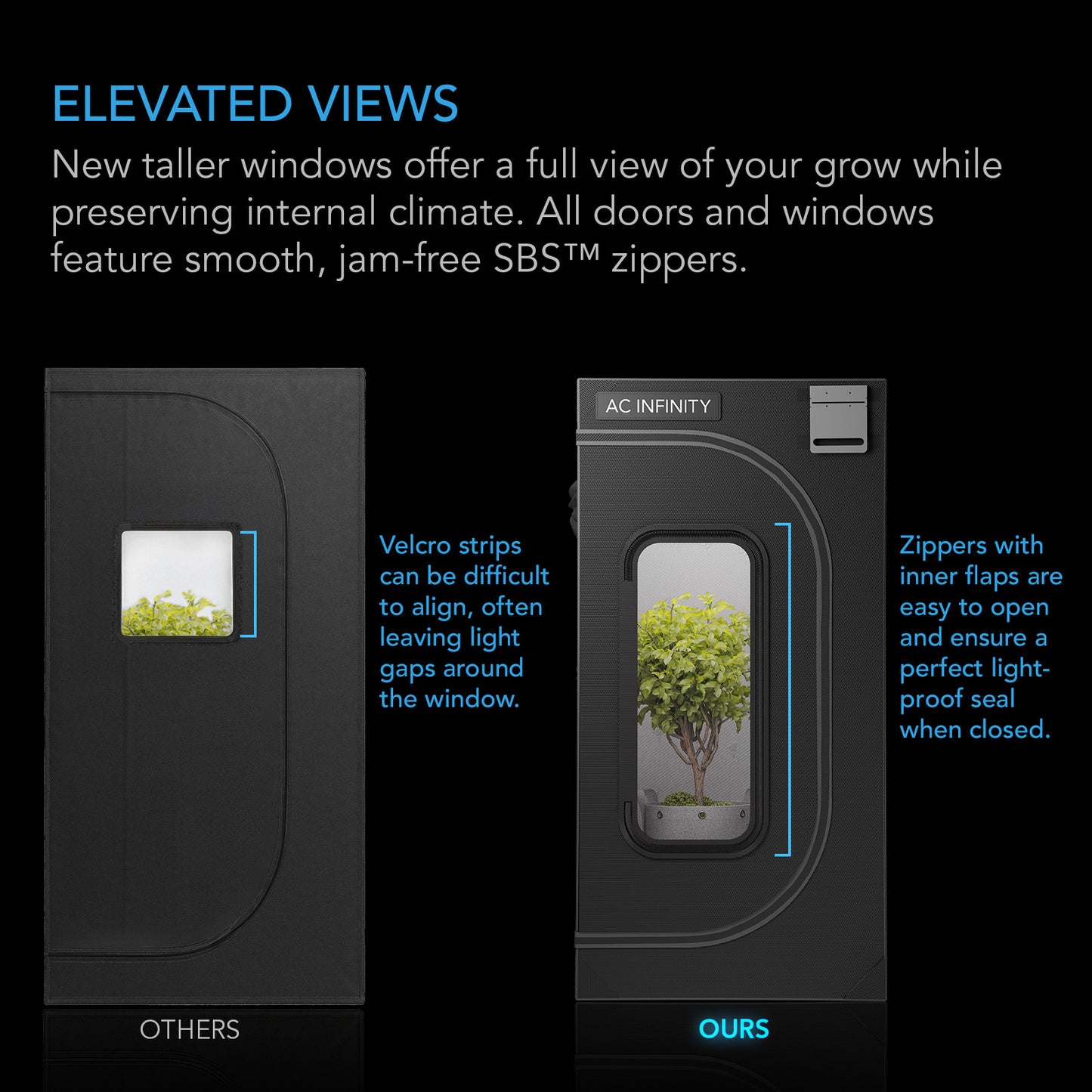 AC Infinity CLOUDLAB 844 lichtdichte kweektent 120x120 / lightproof grow tent indoor gardening / lichtdichtes Growzelt Indoor