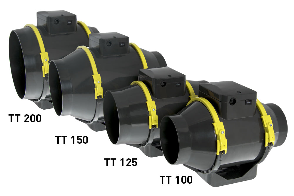 Inline TT ventilator 125mm voor bloeifase klimaatregeling / Inline TT fan 125mm for flowering climate control / Inline TT Ventilator 125mm für Blüte Klimakontrolle