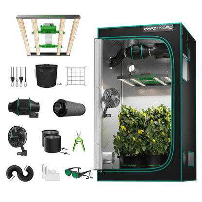 Mars Hydro FC3000 EVO kweekset 100x100 tent – LED grow kit – Pflanzenzelt Set