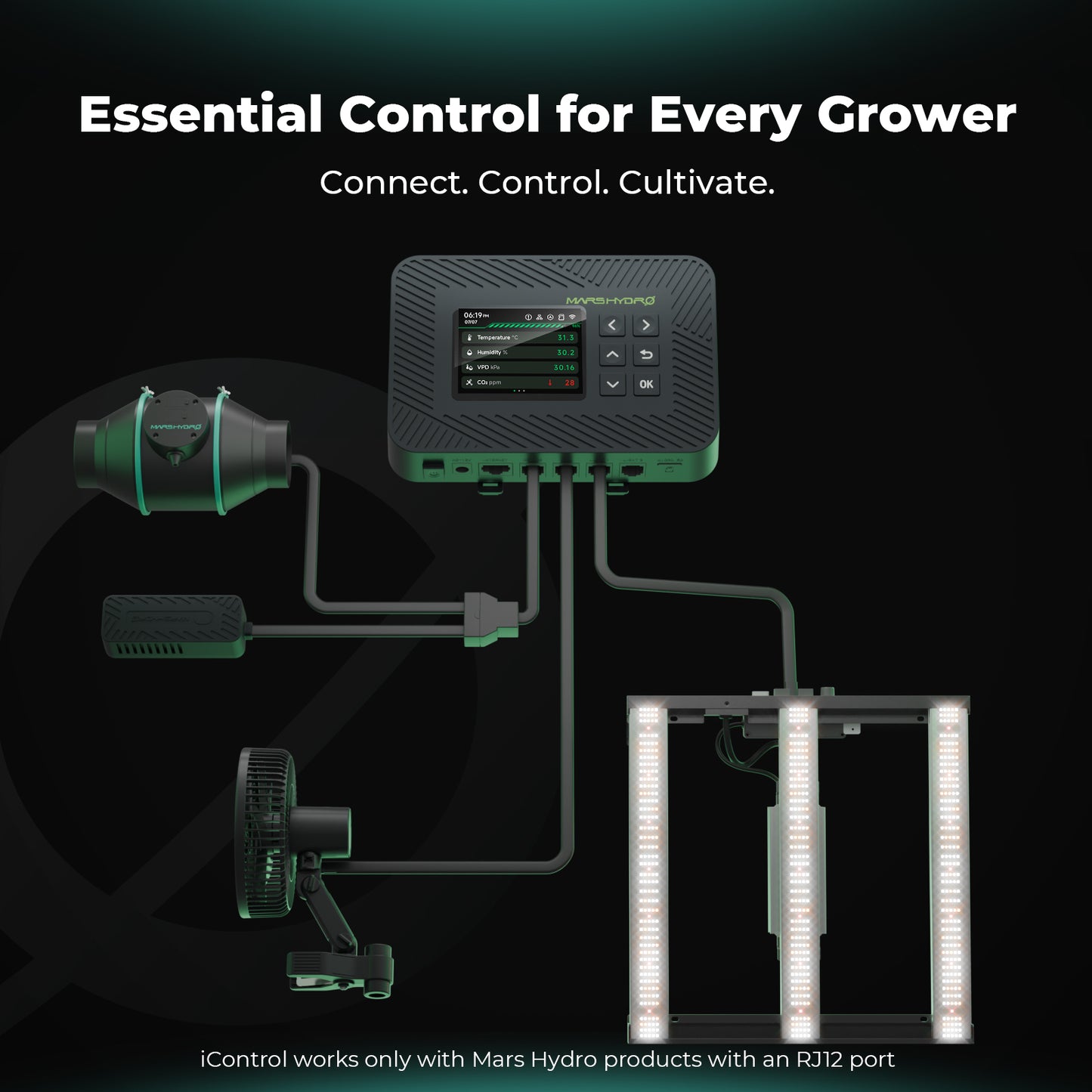 Complete Mars Hydro kweekset met ventilatie | Grow kit with fan & filter | Growset mit Belüftung