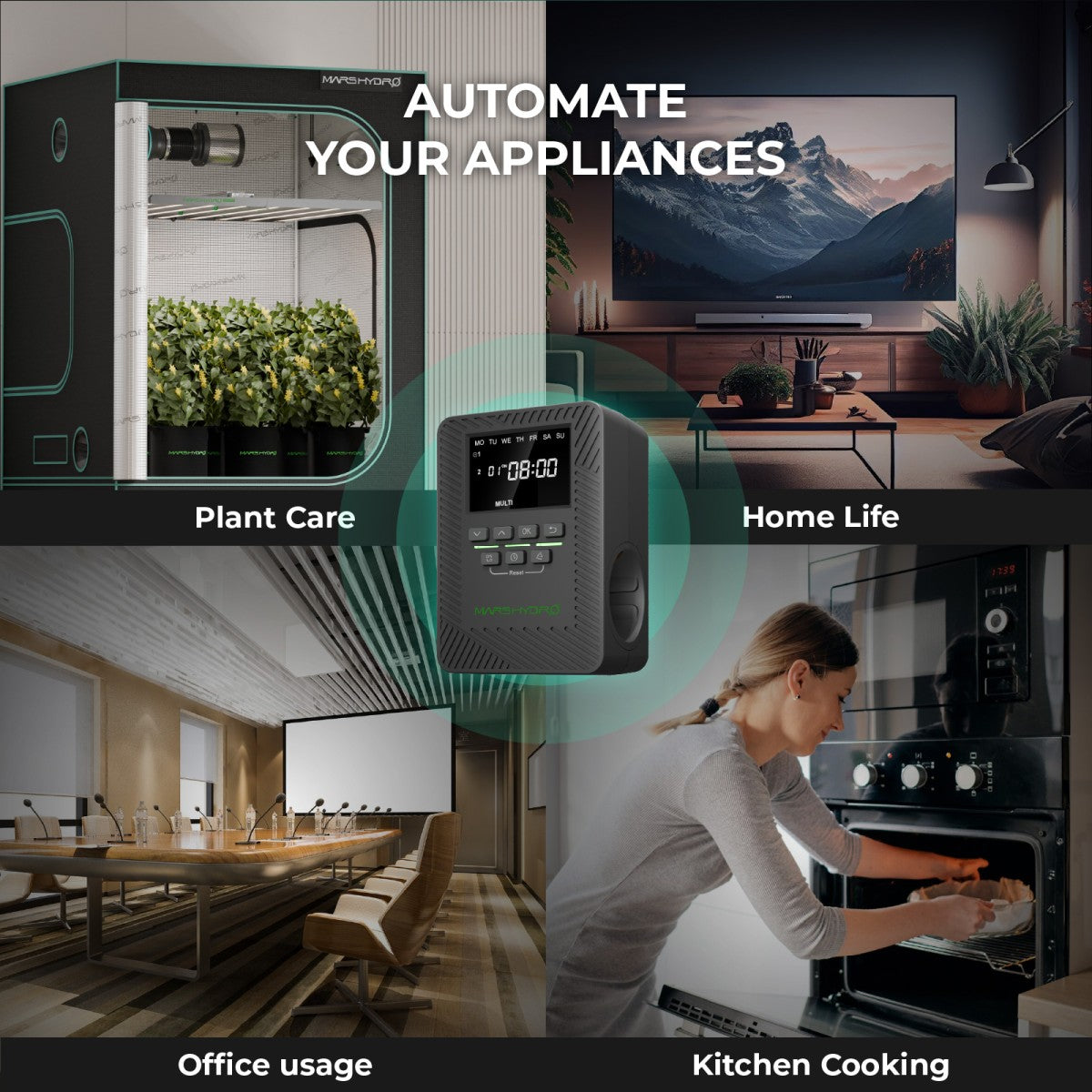 Slimme dubbele schakelklok voor binnenkweek / smart dual timer / doppelte Zeitschaltuhr für Innenanbau