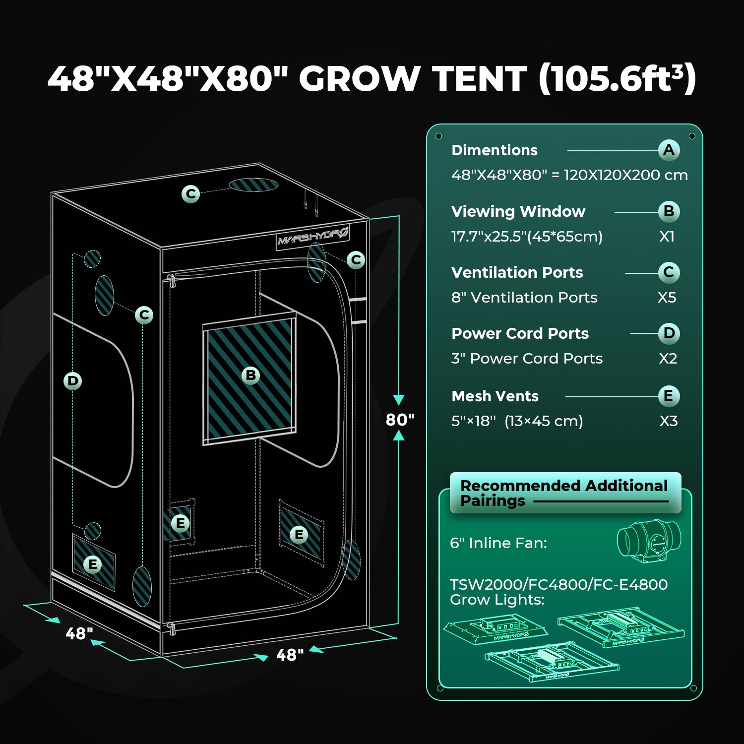 Mars Hydro Grow Tent Pro met lichtdichte constructie | Mars Hydro Grow Tent Pro with lightproof construction | Mars Hydro Grow Tent Pro mit lichtdichter Konstruktion