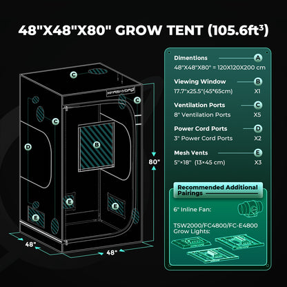 Mars Hydro Grow Tent Pro met lichtdichte constructie | Mars Hydro Grow Tent Pro with lightproof construction | Mars Hydro Grow Tent Pro mit lichtdichter Konstruktion