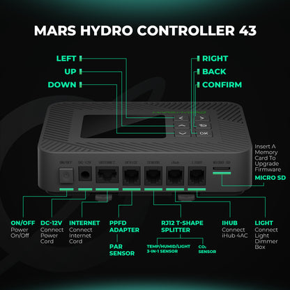 Mars Hydro Controller 43 intelligente Growbox Steuerung für Klima, Beleuchtung und VPD-Regelung in professionellen Indoor Gärten